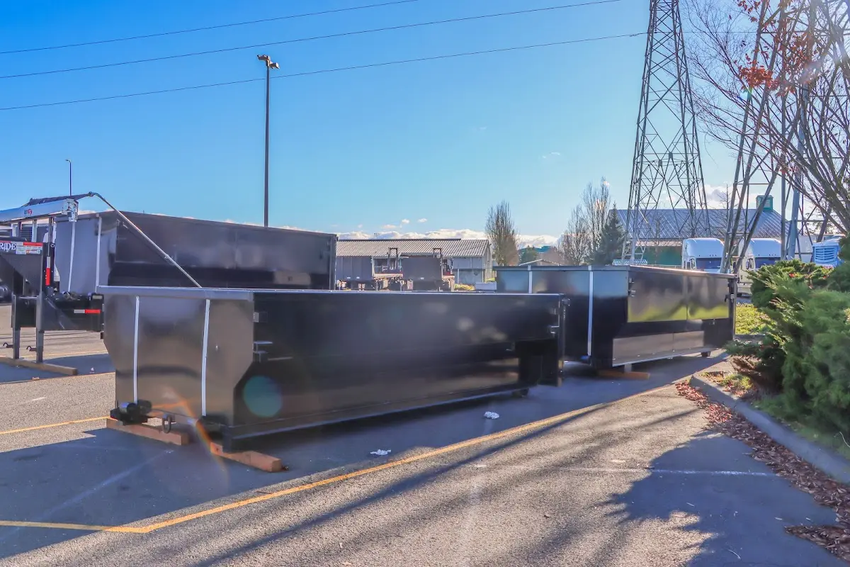 Roll-off dumpster ready for waste disposal at job site for Concrete Dumpster Rental in Waynesboro